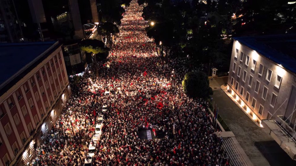 Protest w Albanii