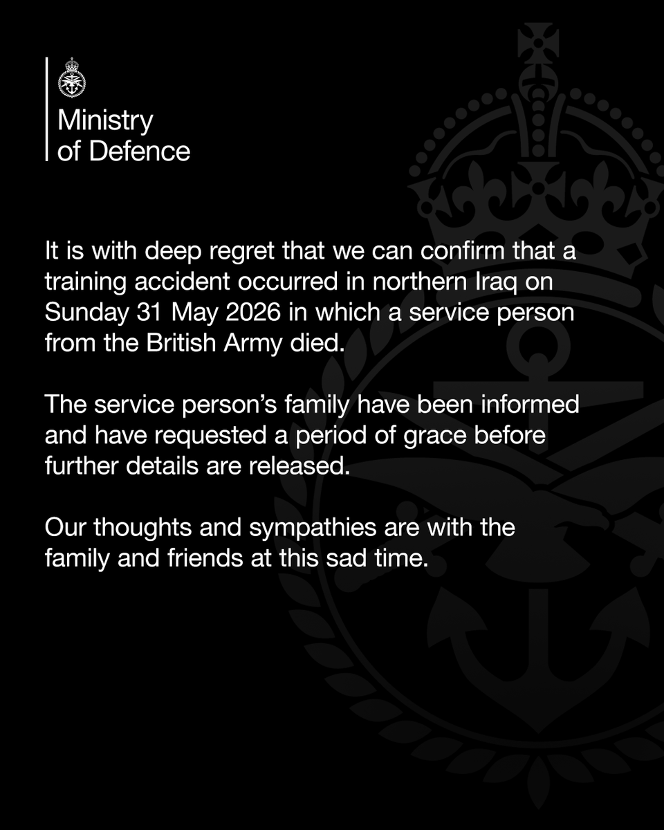 UK MoD Soldier dead in Accident