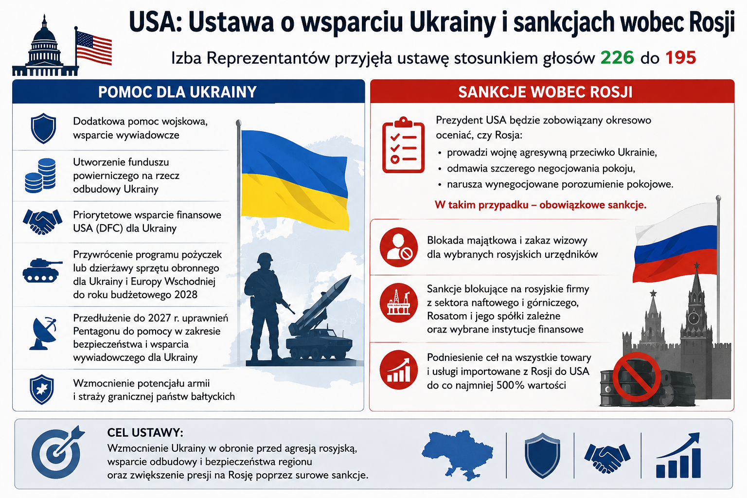 USA Wsparcie Ukrainy i sankcje dla Rosji